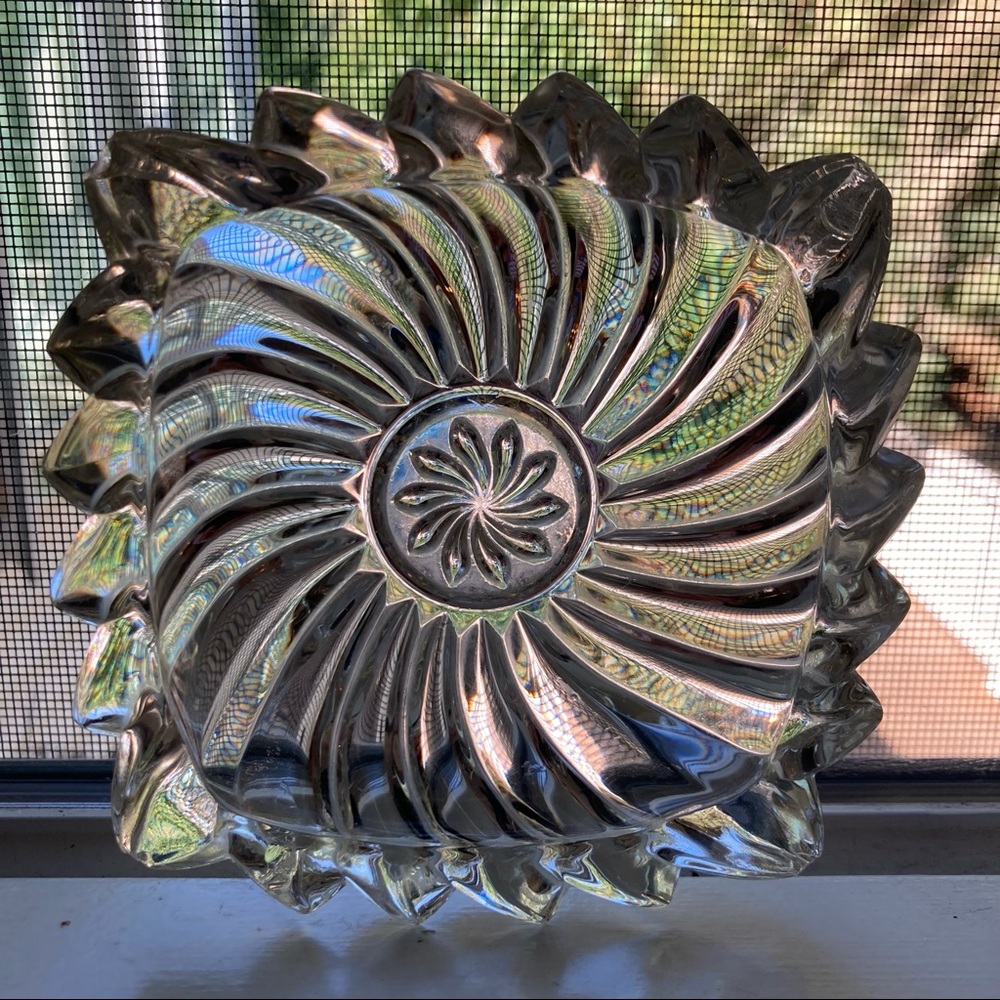 Vintage Swirl Glass Ashtray